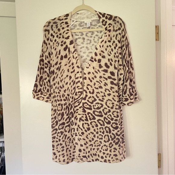 Chicos size 2 leopard 🐆 print cardigan - Picture 5 of 6